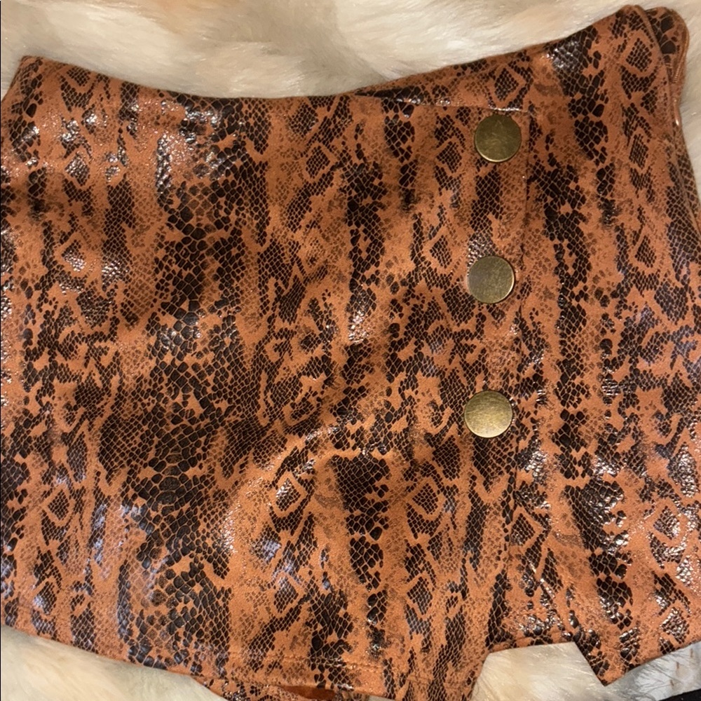 Haute Monde Snake Print Skirt - Brown and Black